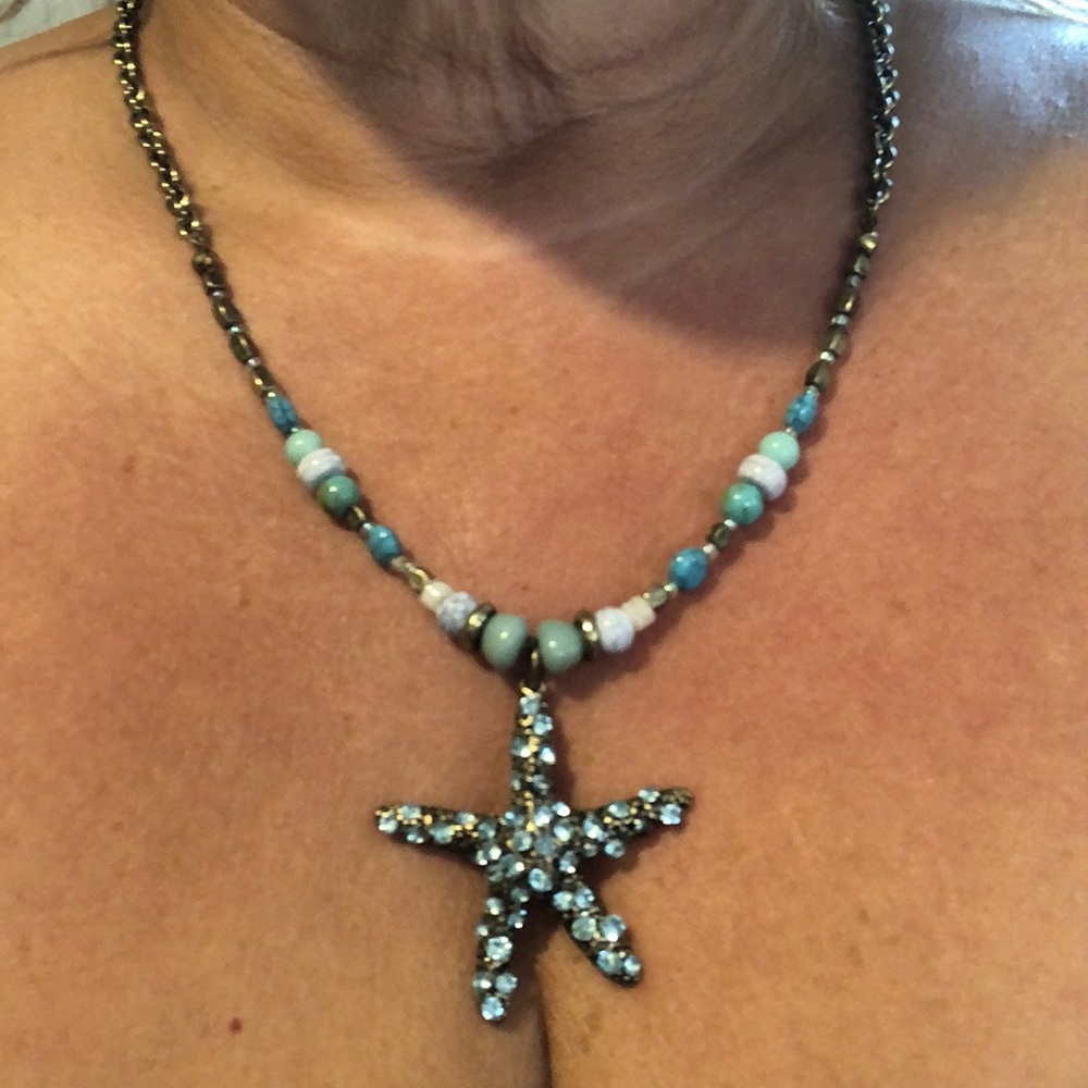 Piper Madison earrings with starfish necklace